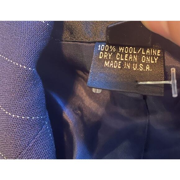Ralph Lauren Collection Classic Navy Pinstripe Wool Jacket Blazer 2 Double Peak - Picture 5 of 10